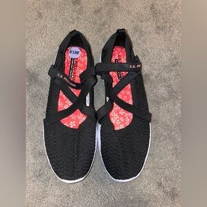 NWOT US. Polo Assn Black Slip on Shoes Size 8.5W